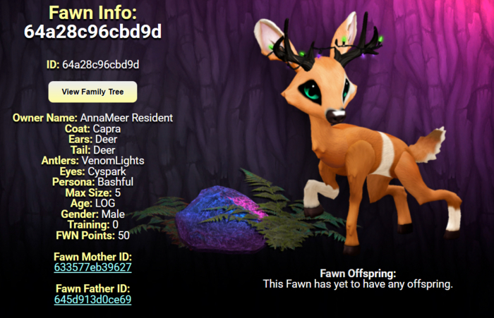 CAPRA CYSPARK MALE VENOM LIGHTS SIZE 5 Breedable Fawn Log No Food Necessary!