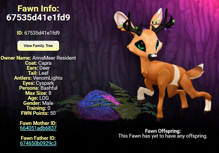 CAPRA CYSPARK MALE VENOM LIGHTS SIZE 8 Breedable Fawn Log No Food Necessary!