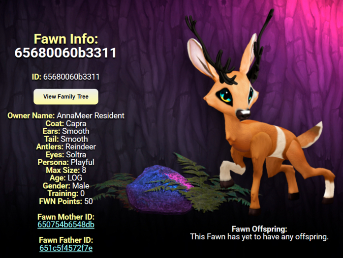 CAPRA SOLTRA MALE REINDEER SIZE 8 Breedable Fawn Log No Food Necessary!