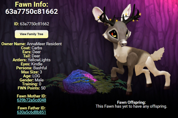 CARBS KINDLE MALE YELLOW LIGHTS SIZE 3 Breedable Fawn Log No Food Necessary!