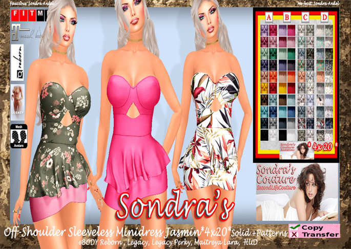 *Sondra's Off-Shoulder Sleeveless Minidress Jasmin *4x20*(add)