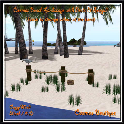 Cosmos Beach Landscape with Posts & Seagull MESH (BOX)