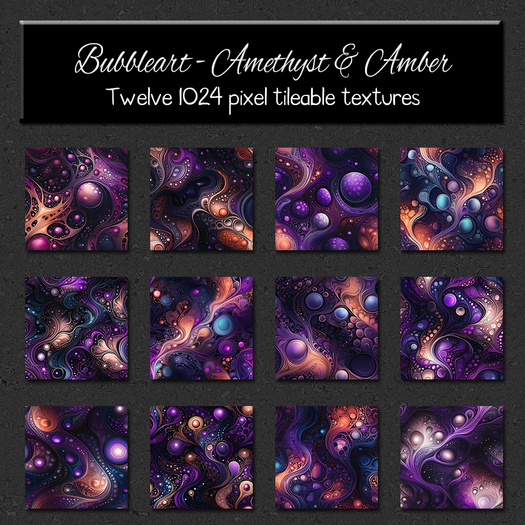 *Wallflowers* BubbleArt - Amethyst  & Amber