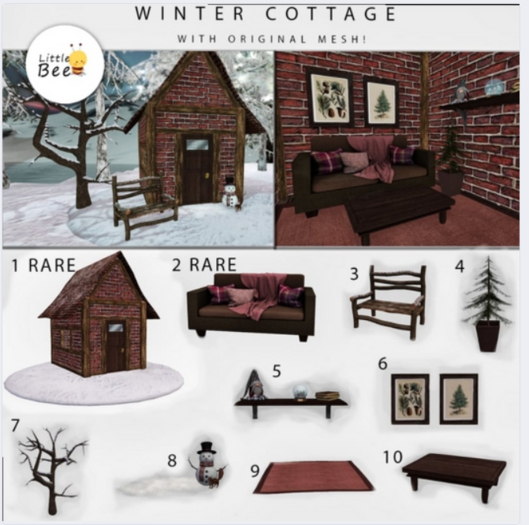 01 - Little Bee - Winter Cottage RARE
