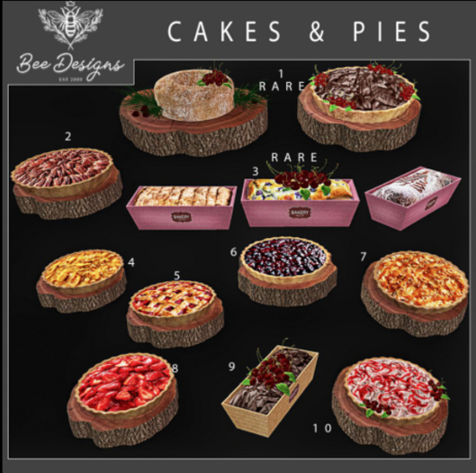 01 Bee Designs cakes & Pies RARE