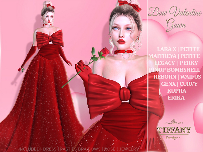 ::TD:: Bow Valentine Gown [Mesh] + Lara X