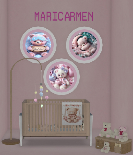 MICASADELARBOL ZOOBY BEAR CRIB GIRL PACK