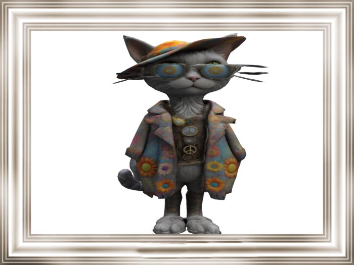 HB: Hippie Steampunk Cat Statue FULL PERM