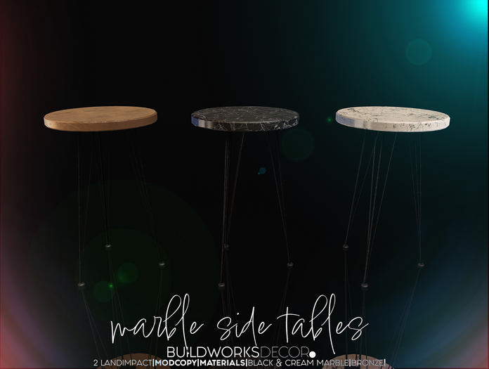 buildworksdecor ~ Marble Side Tables / Boxed