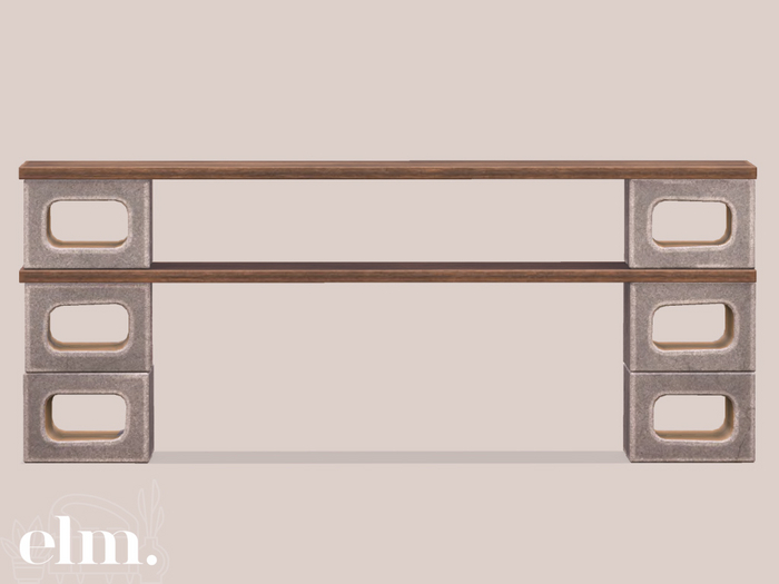 Elm. Cinderblock Shelf #2