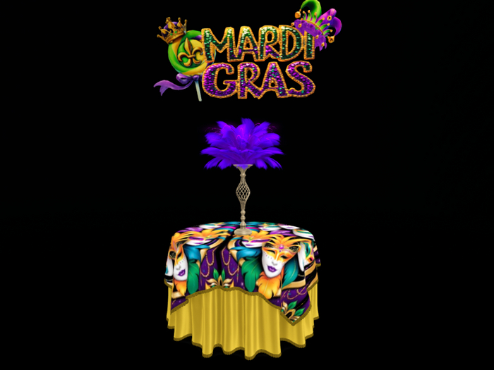 MC Mardi Gras Party Table Set Opt 3