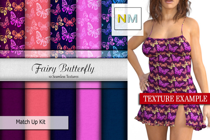 Fairy Butterfly 10 Seamless Textures NM