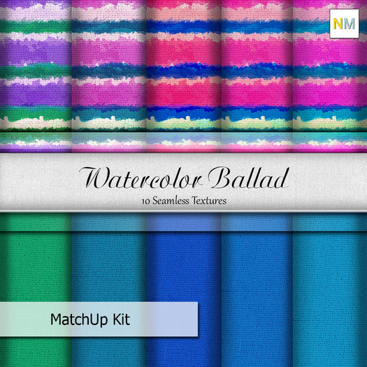 Watercolor Ballad Seamless Fabric Textures NM