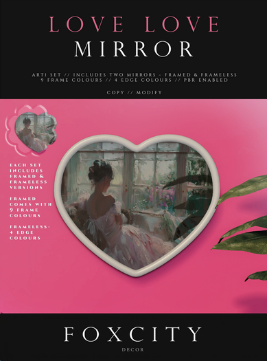 FOXCITY. Decor - Love Love Mirror (Pink) (Art1)