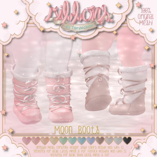 {Ribbons} Moon Boots - Beige {Box}