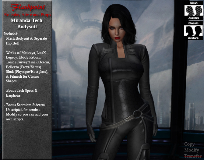 Miranda Tech Bodysuit - Black
