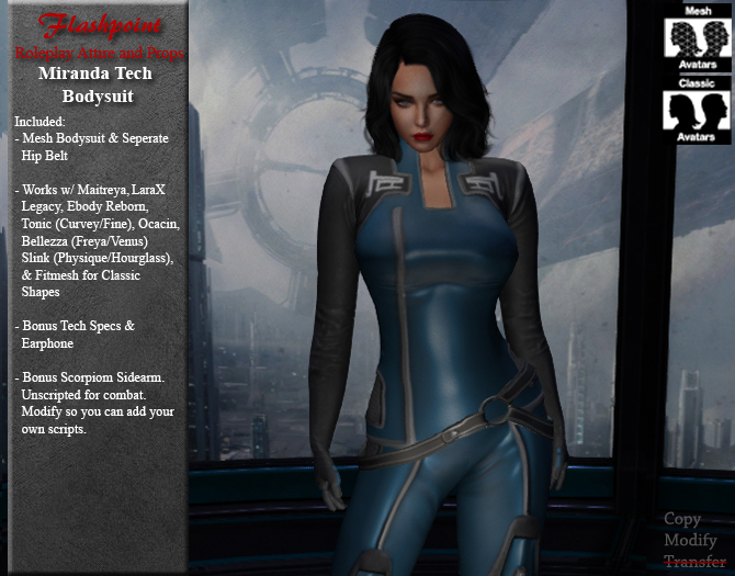 Miranda Tech Bodysuit - Blue