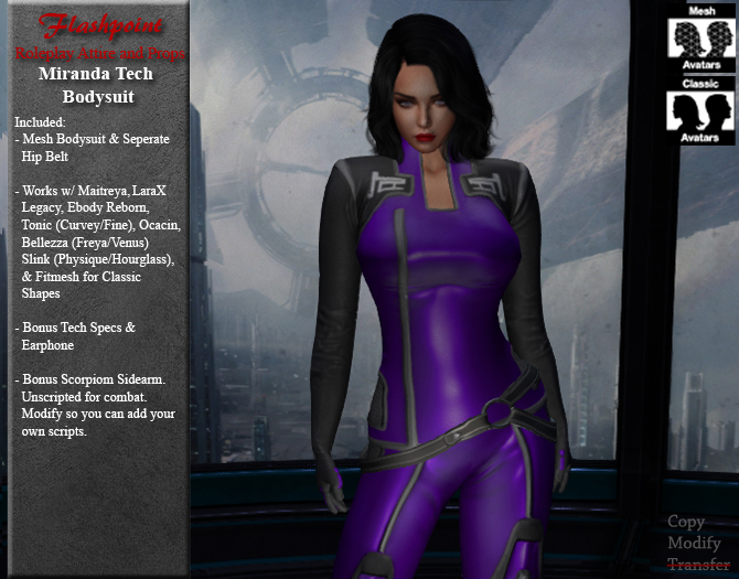 Miranda Tech Bodysuit - Purple