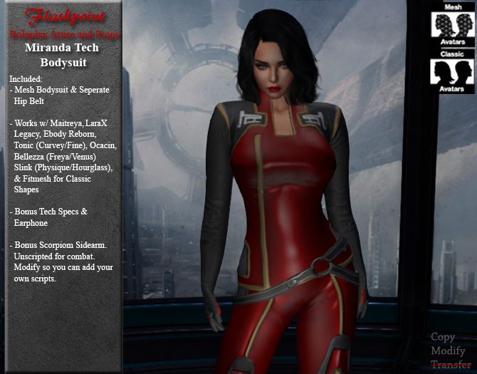 Miranda Tech Bodysuit - Red