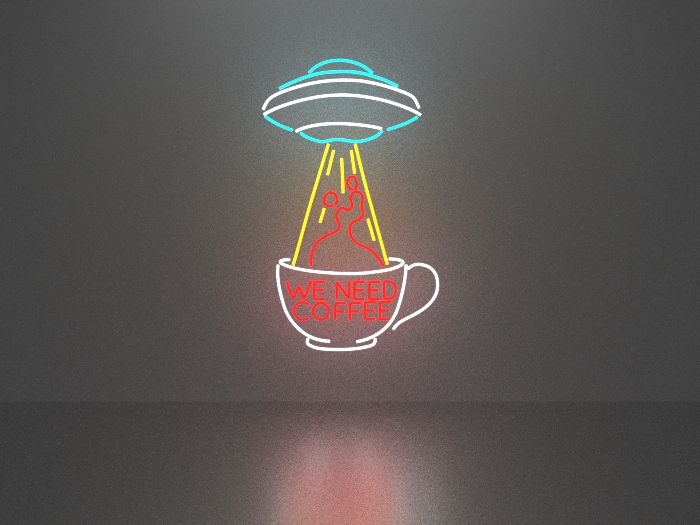 We need coffee neon sign Full Permission