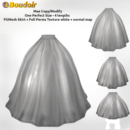 *!*BOUDOIR Mae Copy/Modify FitMesh One Perfect Size Skirt white