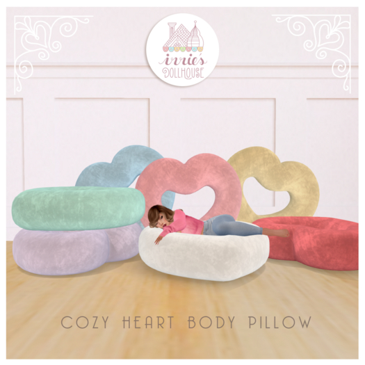 i { DH } Cozy Heart Body Pillow *Pink*