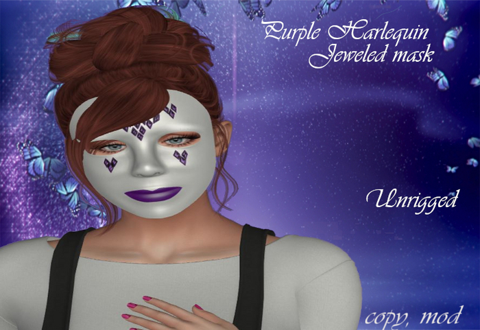 Purple Harlequin Mask