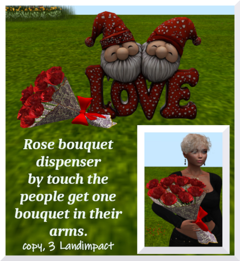 C.M.D. - Love gnoms w. rose bouquet=Dispenser NEW VB