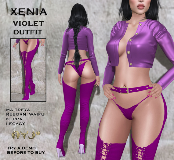 !! FABULOUS & SEXY COMPLETE OUTFIT !! XENIA VIOLET       