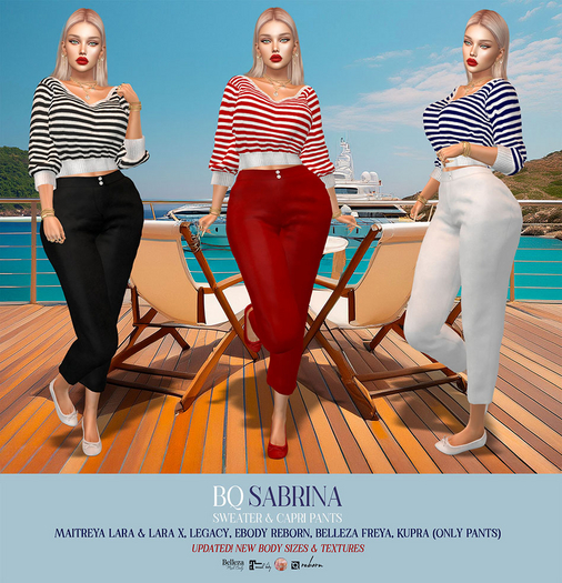 BQ::Sabrina Capri Pants:: Blue 