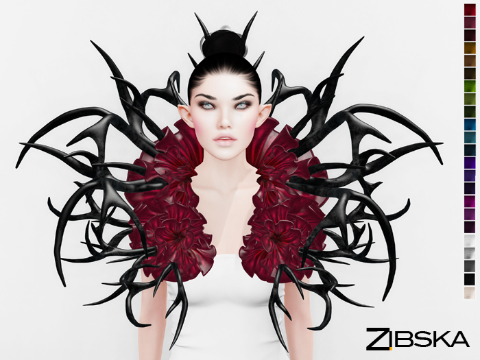 Zibska ~ Sethos color change collar of antlers and ruffles