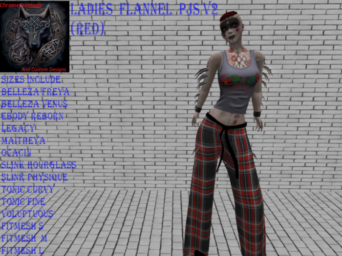 Ladies  Flannel  Pjs V2 ( Red)