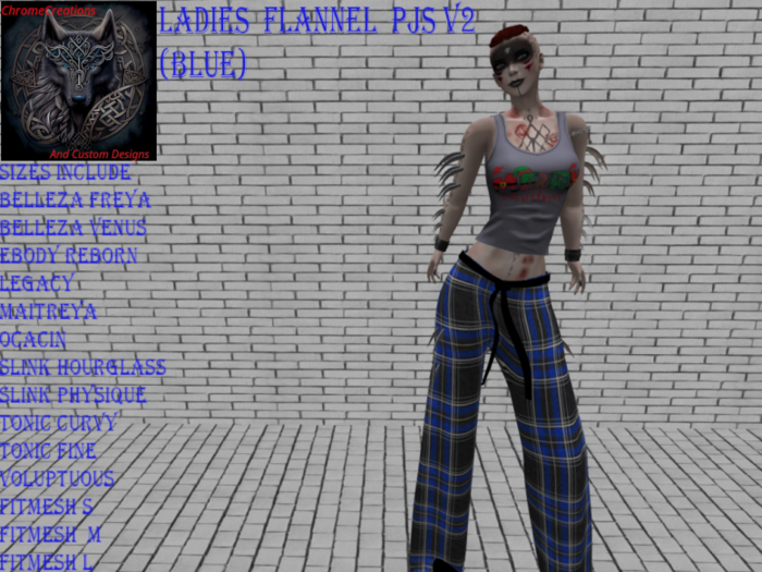 Ladies  Flannel  Pjs V2 (Blue)