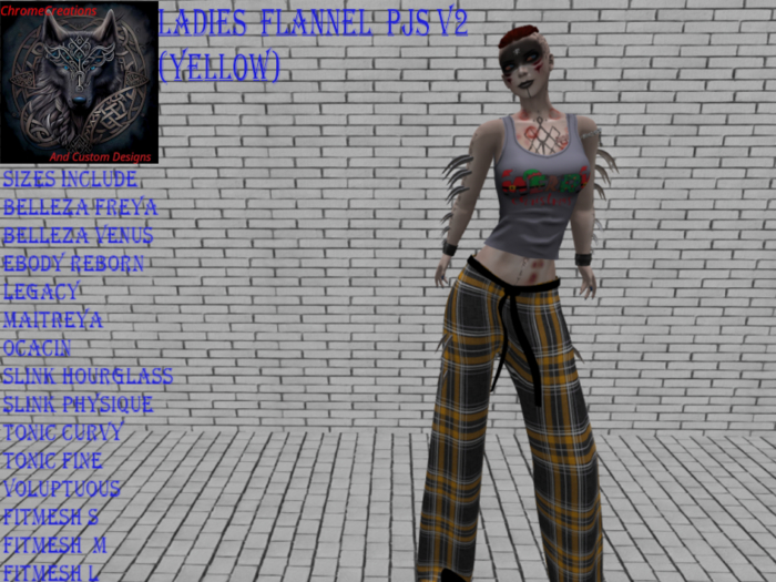 Ladies  Flannel  Pjs V2( Yellow)