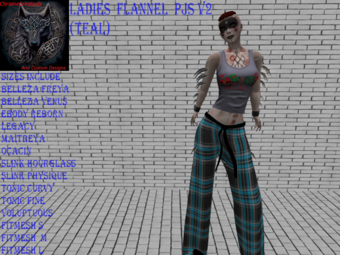 Ladies  Flannel  Pjs V2(Teal)