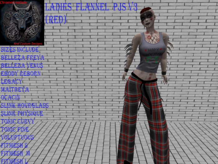 Ladies  Flannel  Pjs V3(Red)
