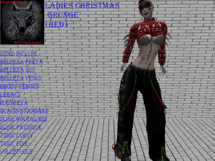 Ladies Christmas Grunge (Red)