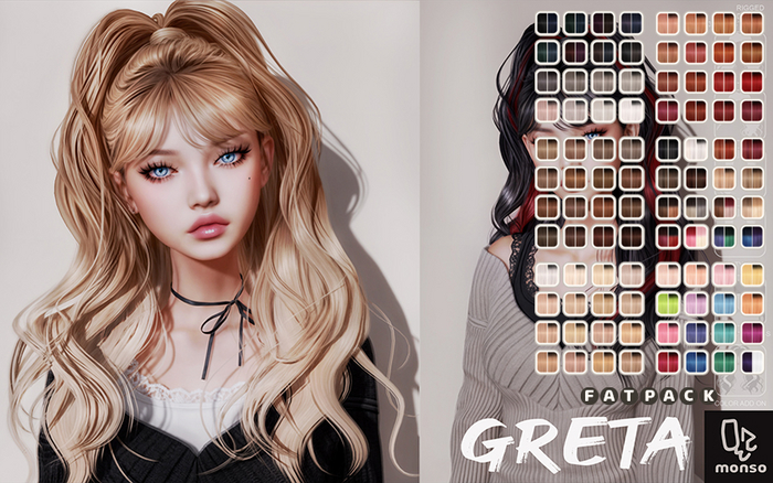[monso] Greta Hair /Fatpack