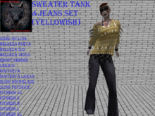 Sweater Tank & Jeans Set (Yellowish)