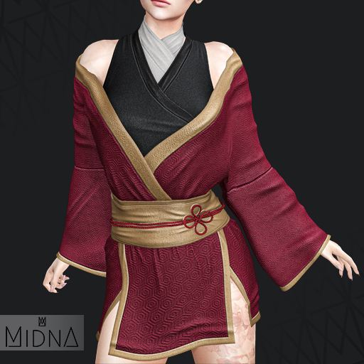 MIDNA - Rina Outfit - BURGUNDY [ADD]