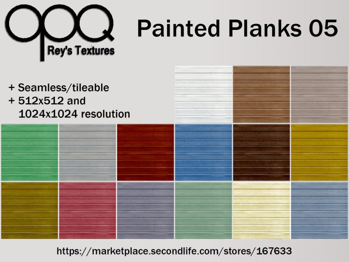 Rey's Painted Planks 05 Complete - Horizontal Stained Rough Sideboard Textures