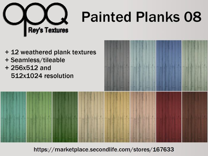 Rey's Painted Planks 08 Complete - Weathered Vertical Sideboard Textures
