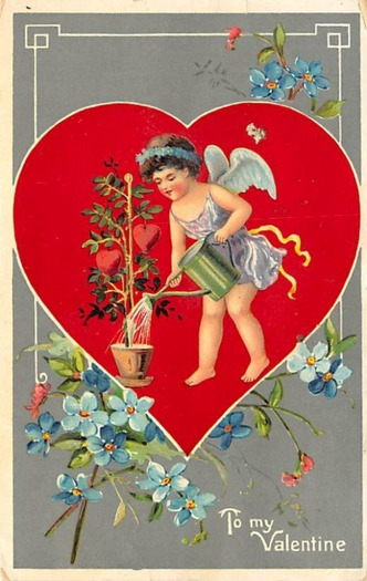 Valentines Card with floating Hearts
