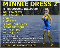 MINNIE DRESS 2 - OVERALL - 8 PBR COLOURS - (BOXED!)