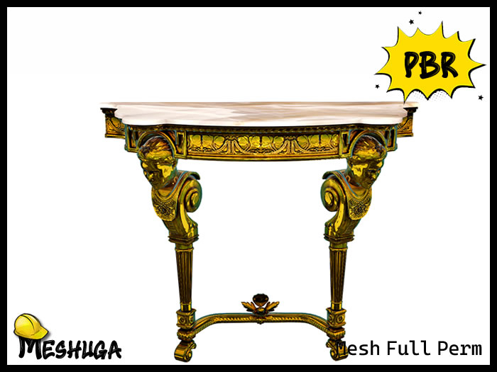 Meshuga PBR Victorian Furinture - Marble Wall Table FULL PERM MESH