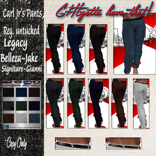 !GHT:BOX: CARL JR'S REG PANTS (UNTUCKED)