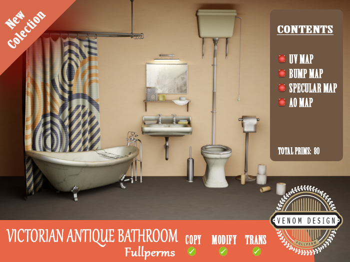 Victorian Antique Bathroom (Silver) | Fullperm