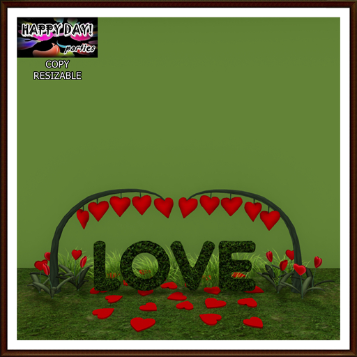 Valentines - Red - LOVE Topiary and Heart Flowers