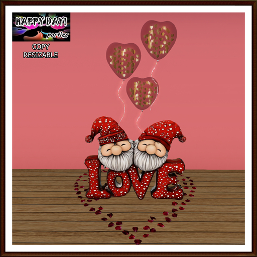 Valentines - Love Gnomes Balloons and Petals