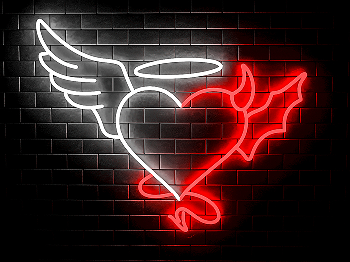 EA Design ♦ Neon Lights - Angel & Devil's Heart
